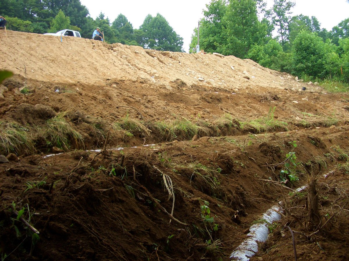 Septic drain field installation work on a Craighead County property